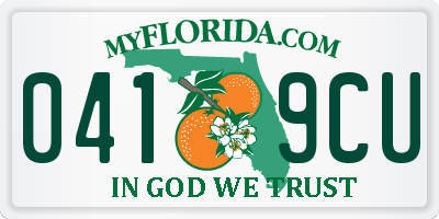 FL license plate 0419CU