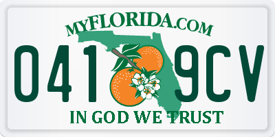 FL license plate 0419CV