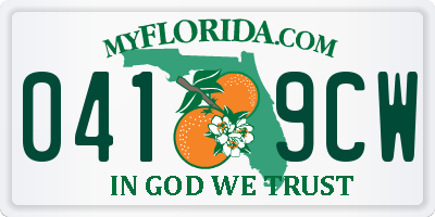 FL license plate 0419CW