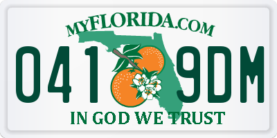 FL license plate 0419DM