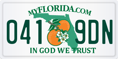 FL license plate 0419DN