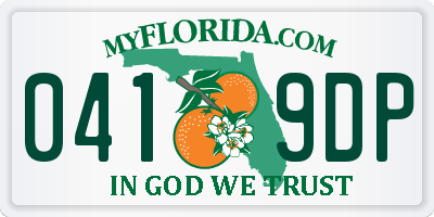 FL license plate 0419DP