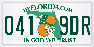 FL license plate 0419DR