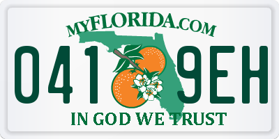 FL license plate 0419EH