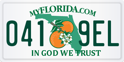 FL license plate 0419EL