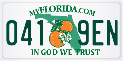 FL license plate 0419EN