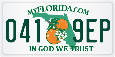 FL license plate 0419EP