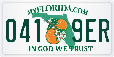 FL license plate 0419ER