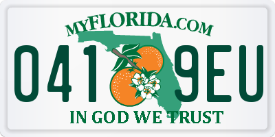 FL license plate 0419EU