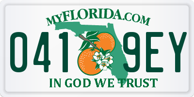 FL license plate 0419EY