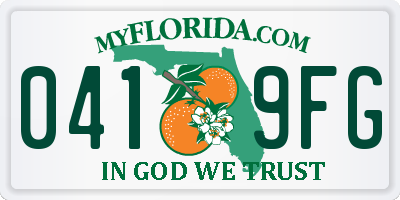 FL license plate 0419FG