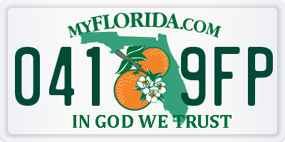 FL license plate 0419FP