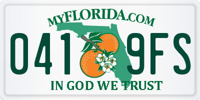 FL license plate 0419FS
