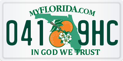 FL license plate 0419HC