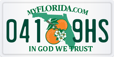 FL license plate 0419HS