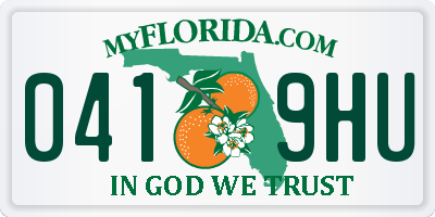 FL license plate 0419HU