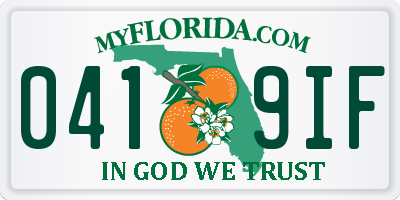 FL license plate 0419IF