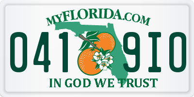 FL license plate 0419IO