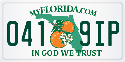 FL license plate 0419IP
