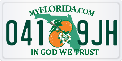 FL license plate 0419JH