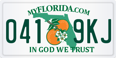 FL license plate 0419KJ