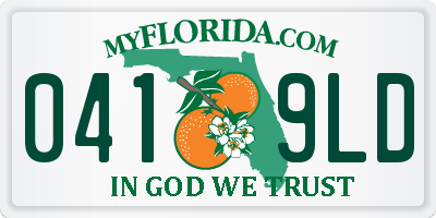 FL license plate 0419LD