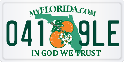 FL license plate 0419LE