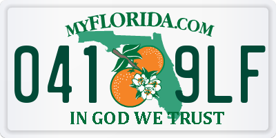 FL license plate 0419LF