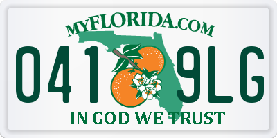 FL license plate 0419LG