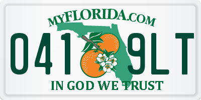 FL license plate 0419LT