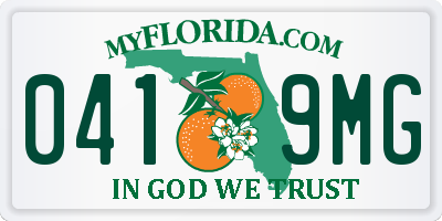 FL license plate 0419MG