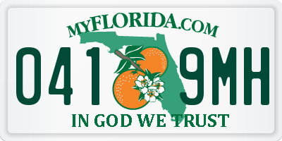 FL license plate 0419MH