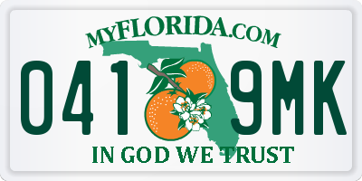FL license plate 0419MK
