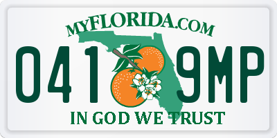 FL license plate 0419MP