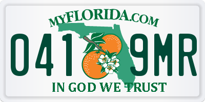 FL license plate 0419MR