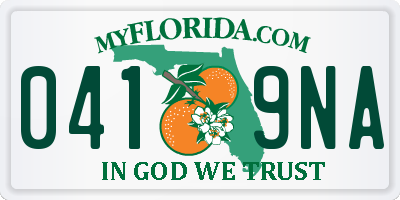 FL license plate 0419NA