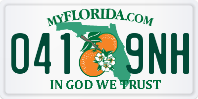 FL license plate 0419NH