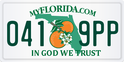 FL license plate 0419PP