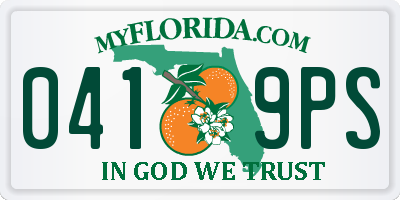 FL license plate 0419PS