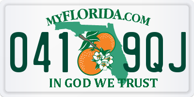 FL license plate 0419QJ