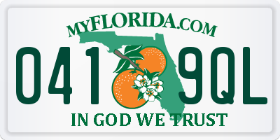 FL license plate 0419QL