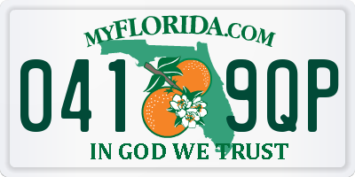 FL license plate 0419QP