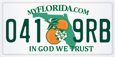 FL license plate 0419RB