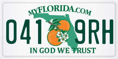 FL license plate 0419RH