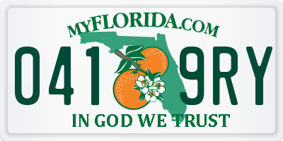 FL license plate 0419RY