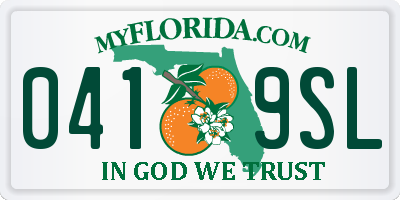 FL license plate 0419SL
