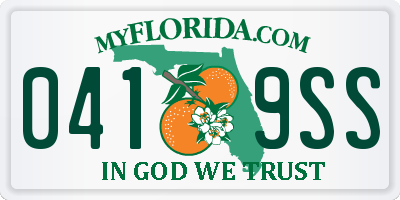 FL license plate 0419SS