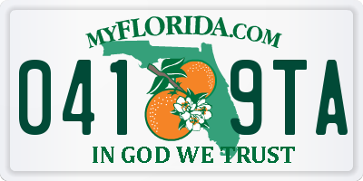 FL license plate 0419TA