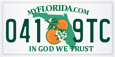 FL license plate 0419TC