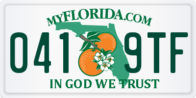 FL license plate 0419TF